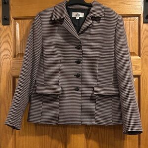 Le Suit Houndstooth Women's Blazer Size 14 NWOT